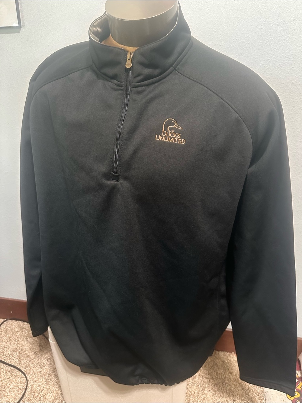 Ducks Unlimited Men's Black Lightweight Quarter-Zip Shirt Jacket